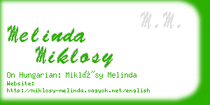 melinda miklosy business card